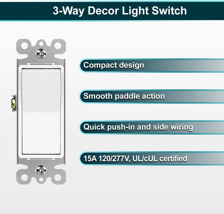 3-Way Decorator Wall Light Switch