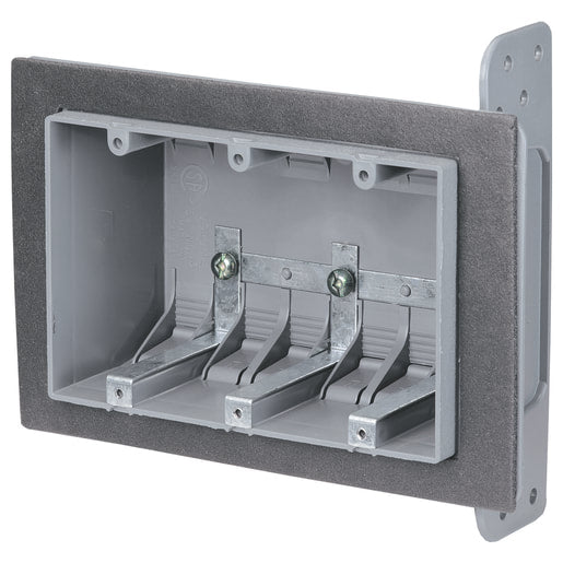 Plastic Device Box, 3-Gang with Vapor Barrier