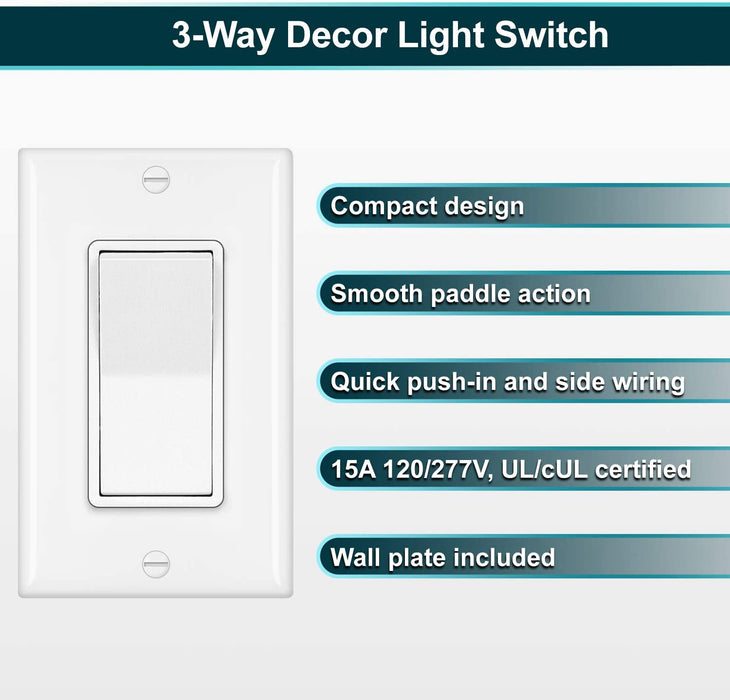 3-Way Decorator Wall Light Switch