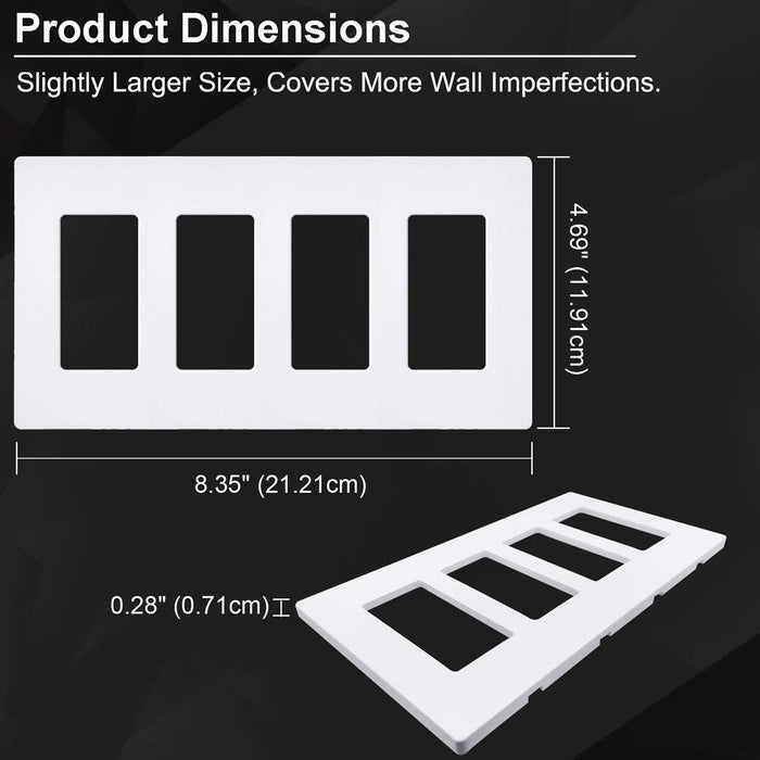 4-Gang Screwless Wall Plate,