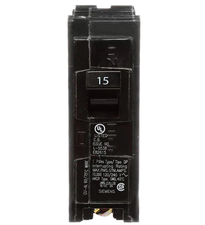 Siemens Q115 15 Amp Single Pole Circuit Breaker — LED WAREHOUSE
