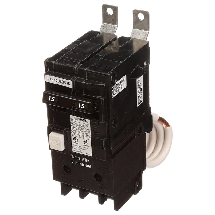 Siemens BF215 15 Amp Double Pole GFCI Bolt-On Circuit Breaker