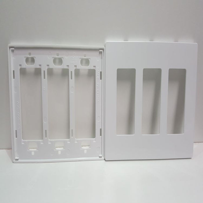 3-Gang Screwless Wall Plate