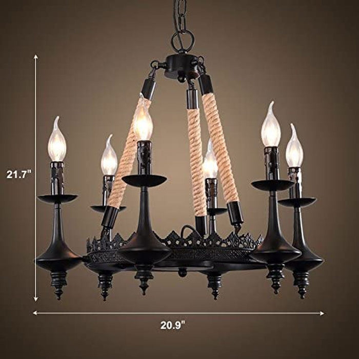 Iron Maid - 6 Candebrella Chandelier