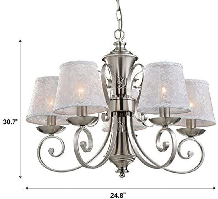 Roman Luxe - 5 Tier Satin Chandelier