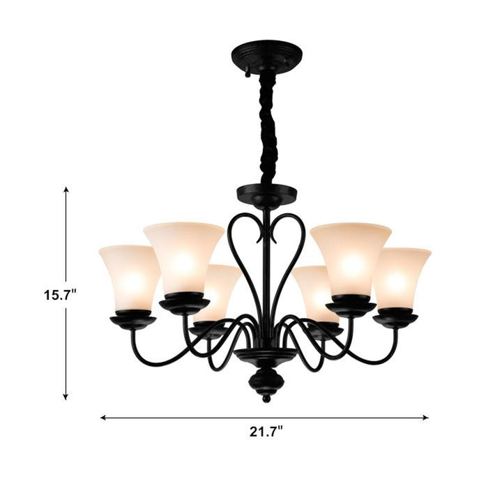 Black Ace of Hearts - 6 Tier Modern Chandelier
