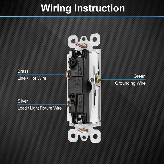 Single Pole Decorator Wall Light Switch 15A